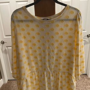 LOFT peplum polkadot blouse XL